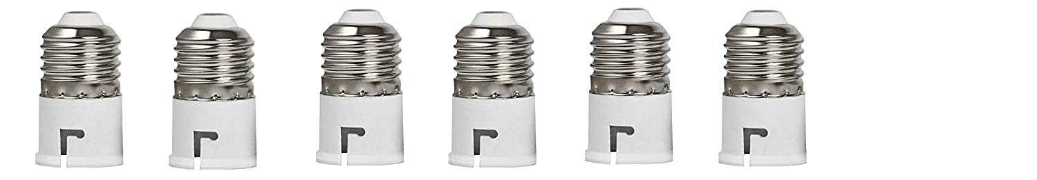 E27 to B22 Lamp Holder Adapter, Screw Base to Bayonet Bulb Socket Converter for LED, CFL & Incandescent Bulbs, Home, Office & Lighting Fixtures (White, Pack of 6)-image-18
