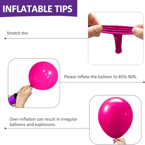 Image of Firomi Small Hot Pink Balloons 5-inch 100 Pack (with 2 Ribbons)