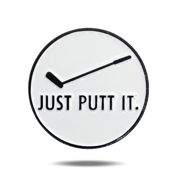 Just Putt It Golf Ball Marker – Premium Enamel Golf Accessories – 1.25” x 2mm Golf Ball Marker – Custom Designed – for Personalizing Your Golf Game