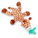 Giraffe Stuffed Animal Pacifier Holder, Latex-Free Soother with Stuffed Toy, Calming and Easy to...