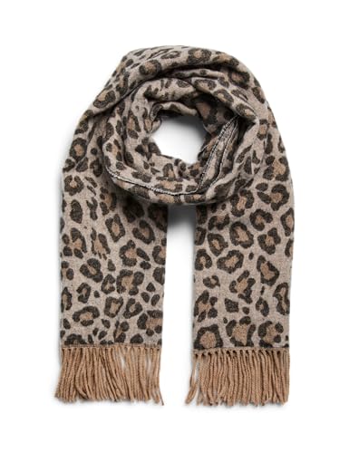 PIECES Damen Pcjira Scarf Noos Schal, Natural/Aop:leo, Einheitsgröße