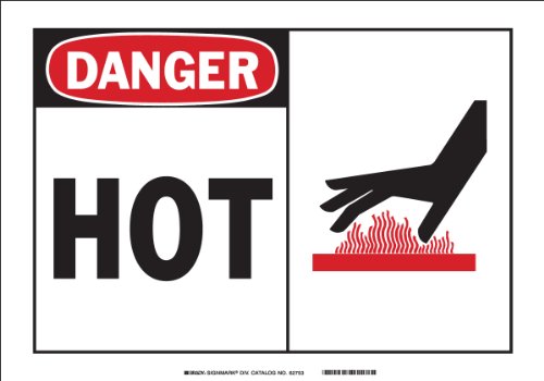Panneau d'alerte en plastique Brady 26545 Hot avec picto de danger 25x35 cm