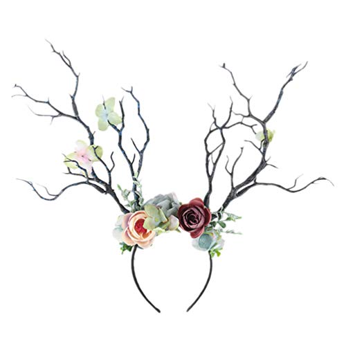 FRCOLOR Christmas Flower Crown Reindeer Antlers Headband Flower Antler Headband Branches s Christmas Branch Large Reindeer Hair Hoop for Xmas Party