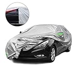 Tecoom Light Shell Waterproof UV-Proof Windproof Design Car Cover with Zipper Storage and Lock for All Weather Indoor Outdoor Fit 191-200 Inches Sedan