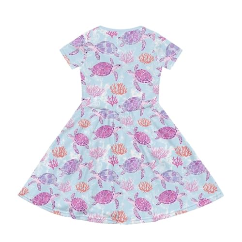 Image of Short Sleeve Dress for Girls with Pockets Cute Toddler Girl Clothes Summer 2-12
