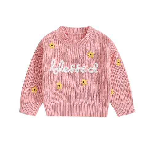 Baby Girl Knit Sweater Cute Long Sleeve Pullover Sweatshirt Tops Baby Fall Winter Festival Clothes