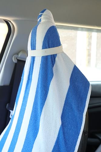 Image of ROMAN HOME 100% Superfine Cotton Solid Large Luxury Office Chair Towel with Tie Knot 450 GSM - (Pack of 1) Original Product AS PER Picture Shown (1, car Blue line, Medium)