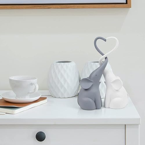 Miniatura 6 de Chengfan 2 estatuas de elefante amoroso par de figuras de elefante para decoración del hogar linda escultura de animales para decoración del hogar