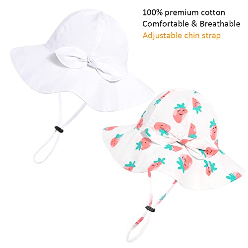 image for DANMY Baby Girl Sun Hat with UPF 50+ Outdoor Adjustable Beach Hat with