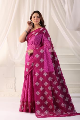 Image of TAMAIRA FASHION Mulmul Pure Cotton Saree For Woman |Office Wear Daily Wear Sarees For Women Without Blouse Piece(Available in 15 Colours)