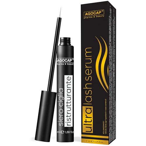 Siero Ciglia Allungante, ULTRA Lash Serum 7ml. Siero Ciglia RISTRUTTURANTE IN 4 SETTIMANE. Siero Sopracciglia con Acido Ialuronico, Pelle Sensibile NO Irritazioni. Laminazione ciglia, Made in Italy