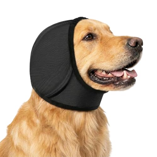 Image of Noise Cancelling Ear Wrap, Dog Ear Muffs Noise Protection Comfortable Quiet Dogs Ear Muffs, Available Silent Elastic Calming Dog Ear Cover for Grooming, Bathing, Swimming (Small)