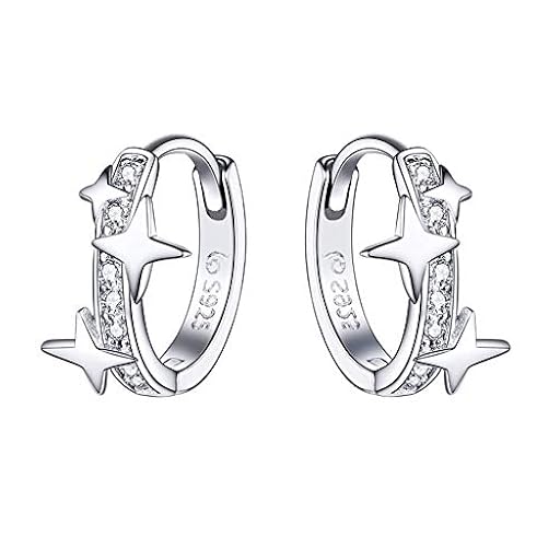 Pendientes de aro de plata de ley con circonitas cúbicas de Star Wars, para mujeres y adolescentes, cartílago de constelación, hipoalergénico, joyería para orejas sensibles | Ya disponible en tu tienda friki favorita! En mundofriki.es!