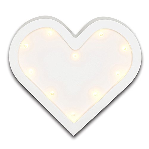 Lámpara LED corazón blanco para pared infantil miniatura 1