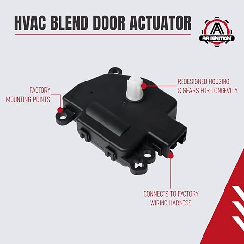 Image of HVAC Air Blend Door Actuator Replacement by AA Ignition - Compatible with Chrysler, Dodge, Jeep, Ram - Avenger, Sebring, Caliber, Journey, Compass, Patriot, Wrangler, ProMaster - 604-029, 68018109AA
