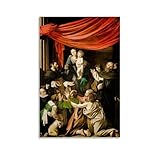 YYUEQIL Michelangelo Merisi Da Caravaggio Prints Madonna of The Rosary Wall Art - Lienzo decorativo para pared, impresión moderna sin marco, 40 x 60 cm