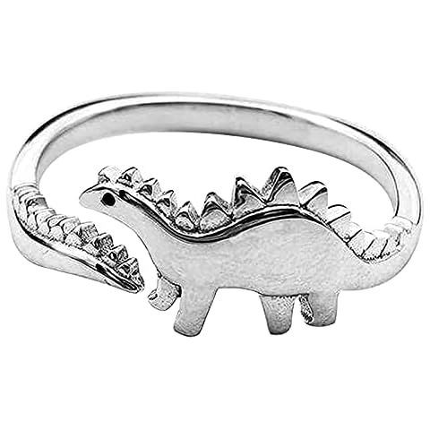 Dinosaur Rings,Cute Tyrannosaurus and Triceratops Adjustable Rings for Women Girls,Love Gift for Him Her Personalized,Jurassic Era Dinosaur Ring,Adjustable Rings for Women (Stegosaurus) Cover