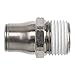 Brennan PCNB2404-04-02 Push-to-Connect Tube Fitting, Nickel-Plated Brass, Adapter, 1/4" Tube OD x 1/8" NPT Male