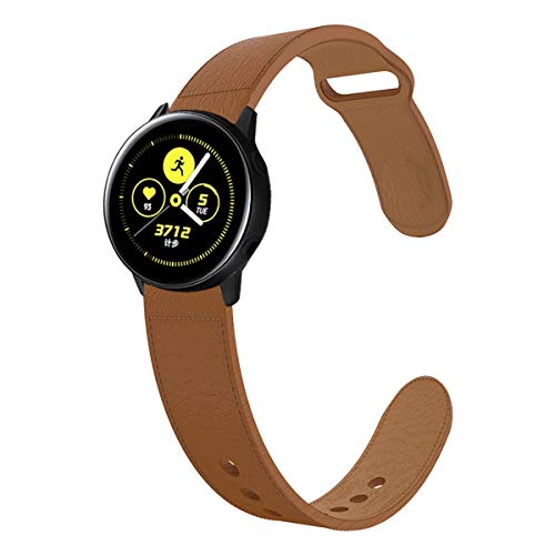 KTcos Compatible con Samsung Galaxy Watch 42mm/Active Correa Cuero, Recambio Reemplazo de Banda de la Muñeca Pulseras para Galaxy Active/42mm,Gear S2/Sport (marrón)