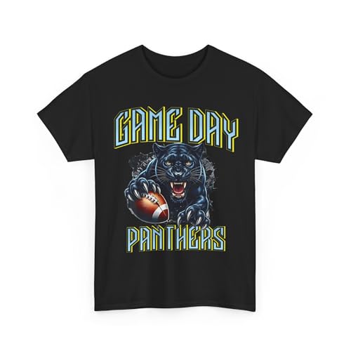 Game Day Tee | Panther Football Shirt Sports Fan for Men Woman Boys and Girls Team Black