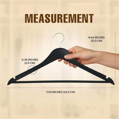 Image of Utopia Home Premium Wooden Hangers 30 Pack - Durable & Slim Coat Hanger - Suit Hangers with 360-Degree Rotatable Hook - Wood Hangers with Shoulder Grooves (Black)