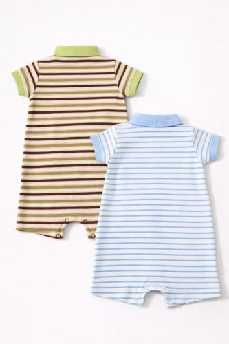 Image of TuddyBuddy 100% Cotton Romper /Jumpsuit /Bodysuit Set for Baby (Pack of 2 Playsuits)