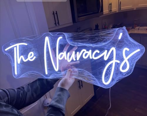 Image of Custom Neon Signs Personalised Large Led Neon Lights Sign Customizable for Wall Decor Wedding Birthday Party Bedroom Bar Shop Name Logo Lights (Optional 16 inch to 55 inch)