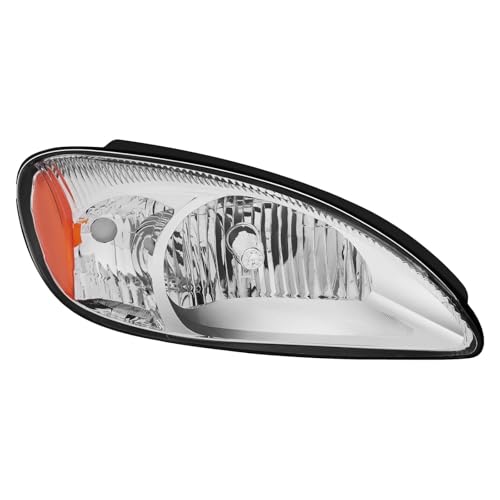 Image of Headlights Assembly Compatible With 2000 2001 2002 2003 2004 2005 2006 2007 Ford Taurus Replacement Headlamp Fit For 00-07 Taurus Head Light set Chrome Amber
