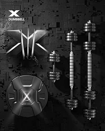 Runwe Adjustable Dumbbells Barbell Set, Free Weight Set With Steel Connector At Home/Office/Gym Fitness Workout Exercises Training, All-Purpose For Men/Women/Beginner/Pro(90 Lbs-2 Dumbbells In Total) #TOP3