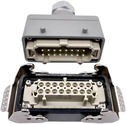 Heavy Duty Connectors HDC-HE-016-1/2/3/4 F/M 16pin 16A 500V Industrial Rectangular Aviation Connector Plug Screw Connection(Hdc-he-016-1)