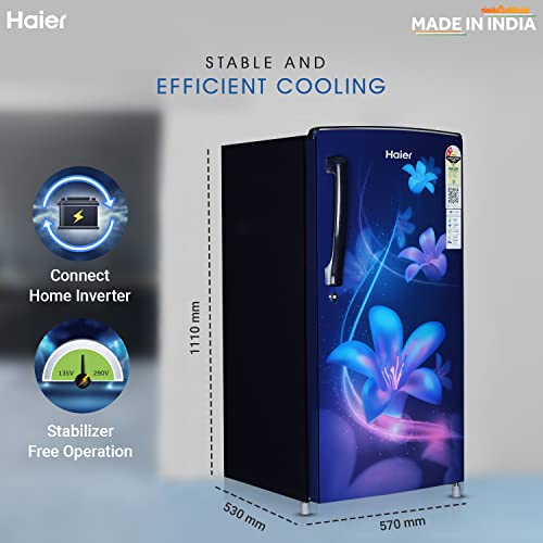 Image of Haier 175 L 2 Star Direct Cool Single Door Refrigerator Appliance (2023 Model, HED-182ME-N, Marine Erica)