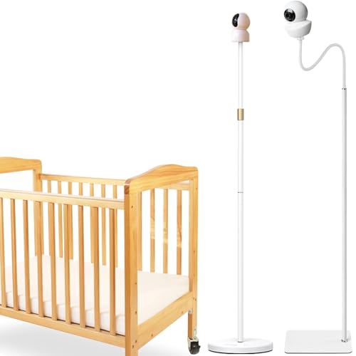 ベビーモニター用スタンド, 高さ調節可能, 多機能アジャスタブル, カメラスタンド, 工具不要, ステンレス製, 白色