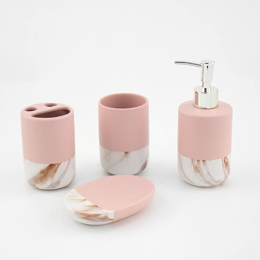 Bargain Shack Durable 4pcs Marble Bathroom Set, Vanity Countertop