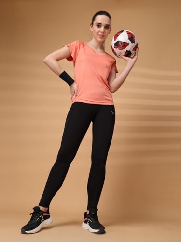 Image of UZARUS Women's V-Neck Sports T-Shirt | Pack of 2 | Gym, Yoga & Activewear Top
