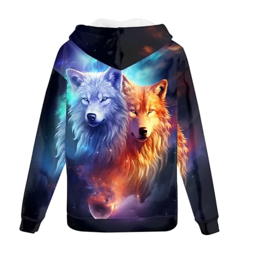 JooMeryer Mens Wolf Front Zip Up Hoodies Long Sleeve Crew Neck Casual Jacket Sweatshirts2