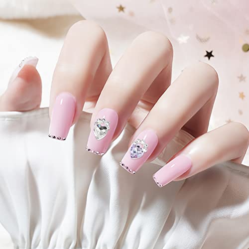 Danneasy 20Pcs Heart Nail Gem 3D Nail Charms For Valentine's Day Flat-Back Nail Rhinestones Glass Crystal Diamond For Nails Design Silver Metal Nail Jewels Diy Nail Decoration Nail Art Accessories #TOP4