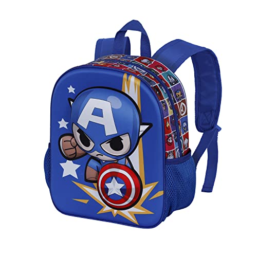 Karactermania Capitán América Punch-Mochila 3D Pequeña, Azul, Talla única