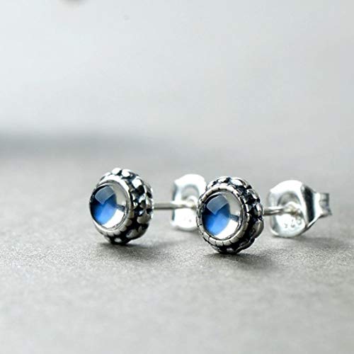 Pendientes de plata 925 hipoalergénicos con topacio azul para mujer 5