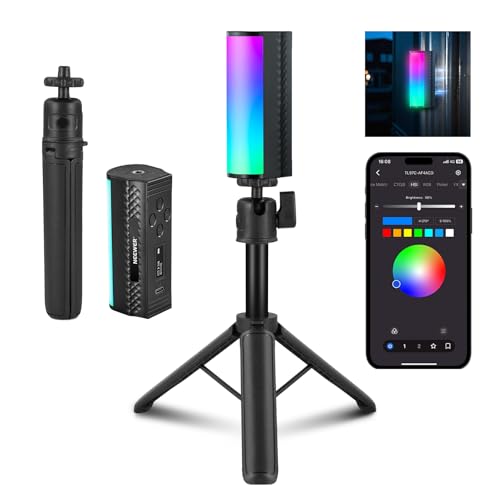 NEEWER Varita Luz Magnética Manual con Trípode Escritorio, 17 Escenas, App Control 360° Todo RGB Mini LED Luz Video, 2500K-8500K Regulable CRI97 para Fotografía Vlog TikTok, Batería de 2550mAh, TL97C