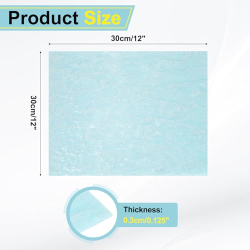 Image of MECCANIXITY 1 Pcs Glitter Pearl Acrylic Sheet,12 inch x 12 inch x 1 /8 inch Pearlescent Cast Pmma Plastic Sheets Extruded Translucent Blanks for DIY Art Crafting Laser Cutting & Engraving,Light Blue