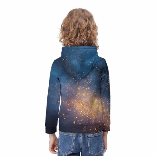 Pull à capuche imprimé 3D nébuleuse pour enfant 8-10 ans confortable - 4