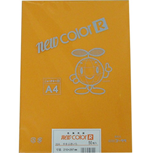 リンテック 色画用紙 ゴークラニューカラーR A4 やまぶきいろ50枚NO324