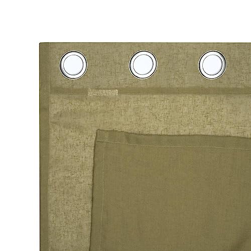Image of Wakefit Curtains 9 feet Long Set of 2, Curtains for Bedroom /Living Room, Door Curtains 9 feet, Sheer Curtains, Polyester Curtains, Decoration Items for Home Decor (Light Green)
