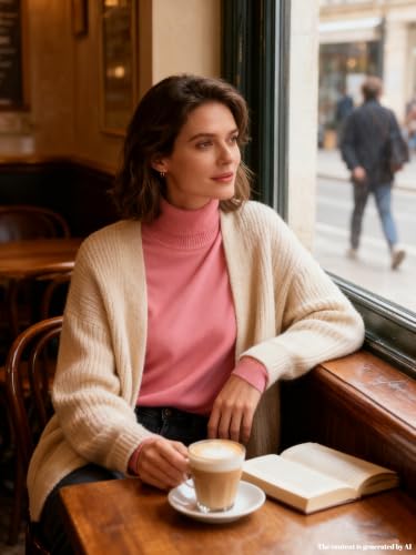 Image of SANGTREE Women's Turtleneck Sweaters Long Sleeve Pullover Tops | Breathable and Lightweitht Fall Winter Fashion Outfit.Perfect for Daily,Office,Vacations,Holiday,Family Gatherings Etc.