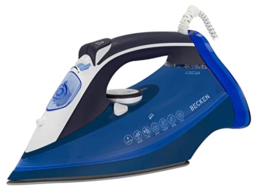 Becken Plancha de Ropa 7093206, 3000W, Suela Cerámica, Golpe de Vapor 120g, Función de Autolimpieza, Azul
