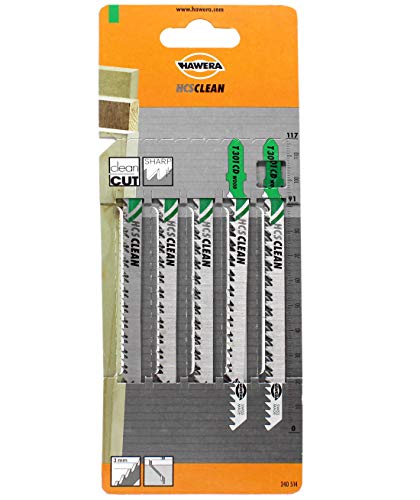Hawera-Probst, Hawera Stichsägeblatt 3,0x85 mm HCS T 301 CD WOOD, Cleancut, Holz, Einnockenschaft, 5er-Pack Cover