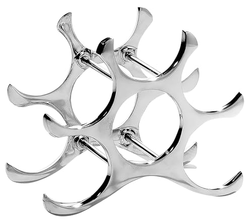 Kobolo Weinregal Flaschenhalter Circle - Metall poliert - Silber - für 6 Flaschen