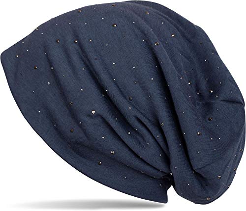 styleBREAKER Damen Beanie Mütze mit edler Strass-Nieten Applikation,...