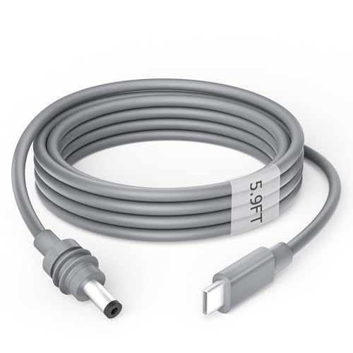 Starlink Mini USB C Cable 1.8M/5.9FT USB C to DC Power Cable for Starlink Mini Type C Power Cord PD 100W USB Type C to DC Power Cord 5.5 * 2.1mm Compatible with 100W+ PD Source Waterproof 18AWG 5.9FT