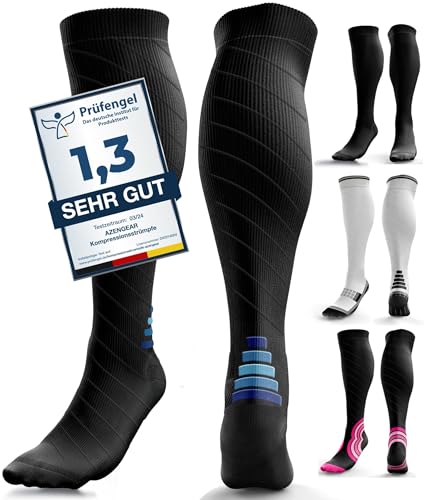 Calcetines de Compresión para Hombres y Mujer (20-30mmHg ) Medias de Compresion Varices, Deporte, Running, Embarazo, Circulación Sanguínea, Vuelos y Trombosis, Enfermeria, Médicos LXL